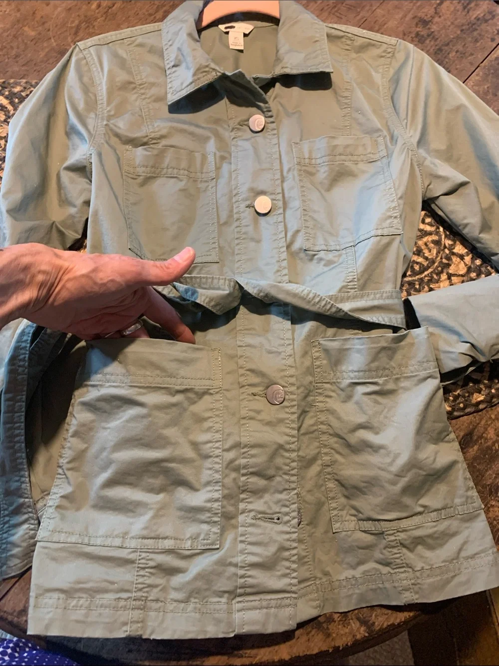 Cato Lightweight Sage Green Utility Jacket with Tie Belt
